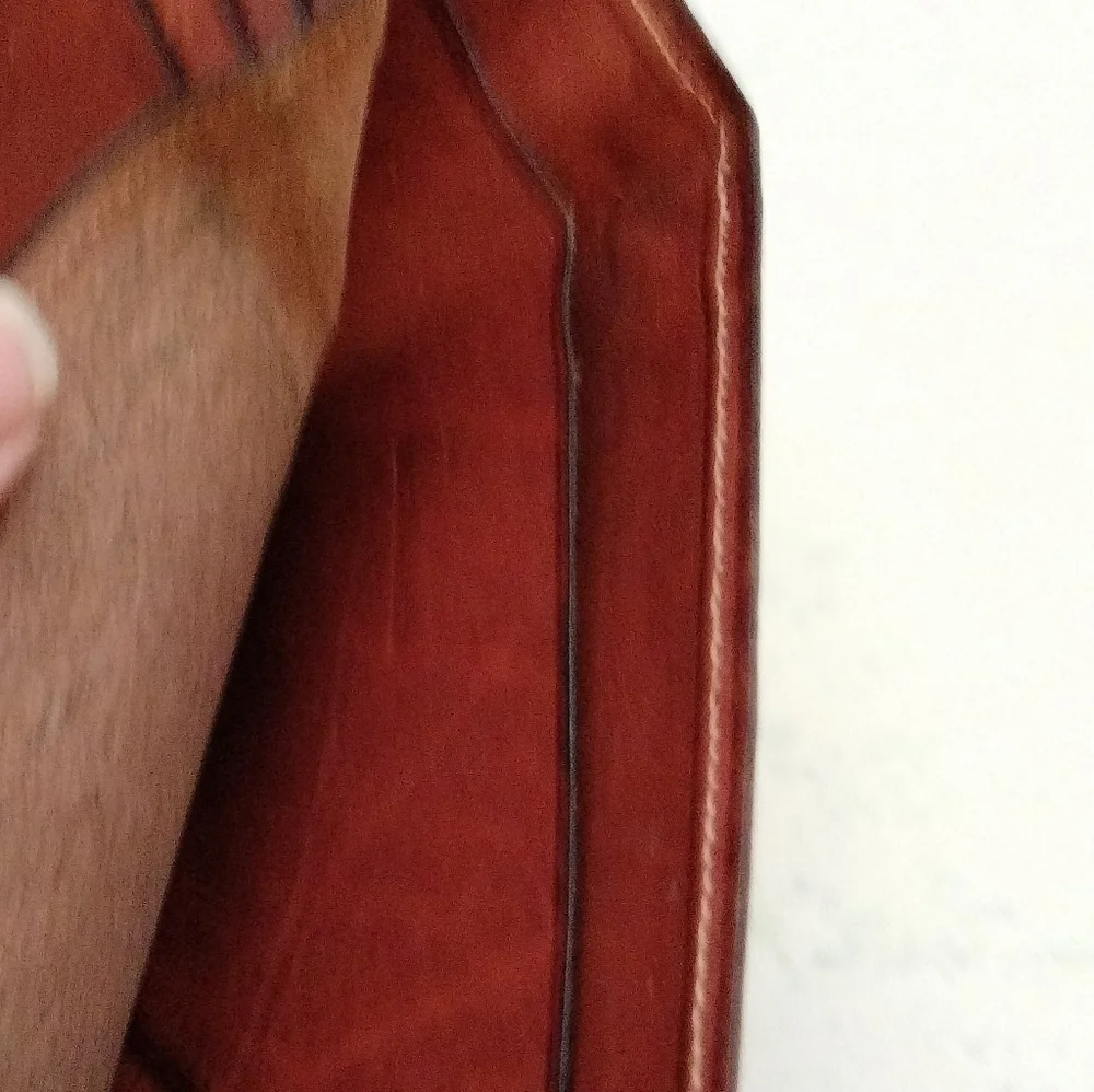 Rossi Caruso Men's Bi-fold Wallet Leather Card Holder Two Cash Slots Brown